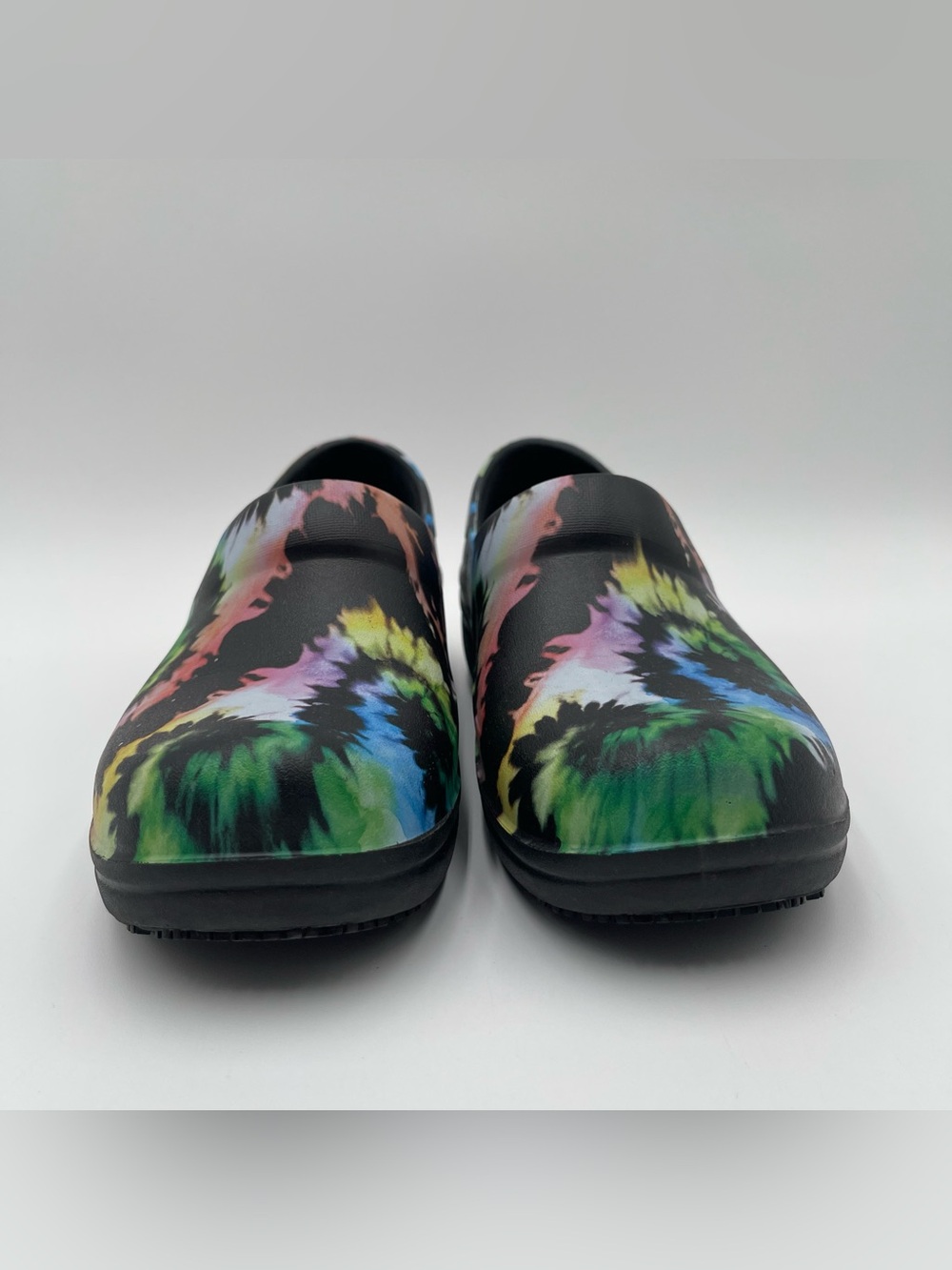 Crocs Neria Pro II Slip On Work Nurse Clogs Shoes Black Tie Dye Womens Size 7 - Picture 6 of 12